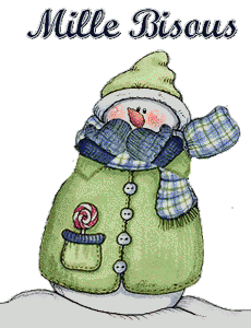 Gif animé bisous bonhomme de neige